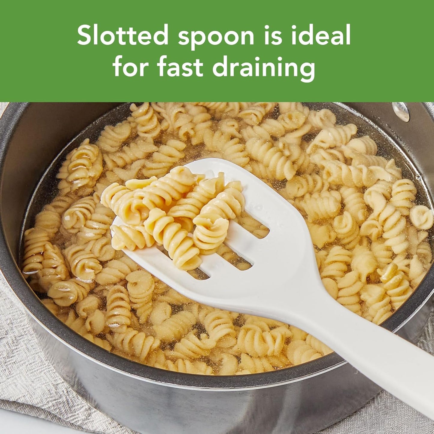 Tovolo Elements Silicone Spoon Set of 2 Mixing and Slotted Spoon Bundle for Non Stick Cooking Mixing Serving, Dishwasher Safe Heat Resistant Slotted Spoon and Mixing Serving Spoon, Oatmeal