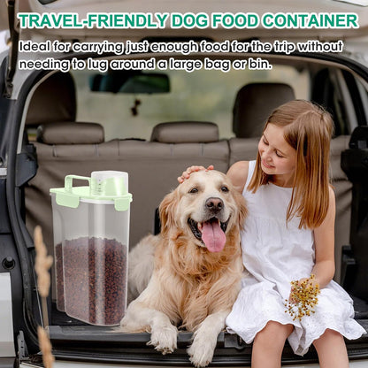TBMax Pet Food Storage Containers 2 Pack 8-10 Lbs Airtight Dog Food Container Dispenser with Large Spout & Portable Handle, Travel Dog Treat Cat Food Storage Bin Bird Seed Container