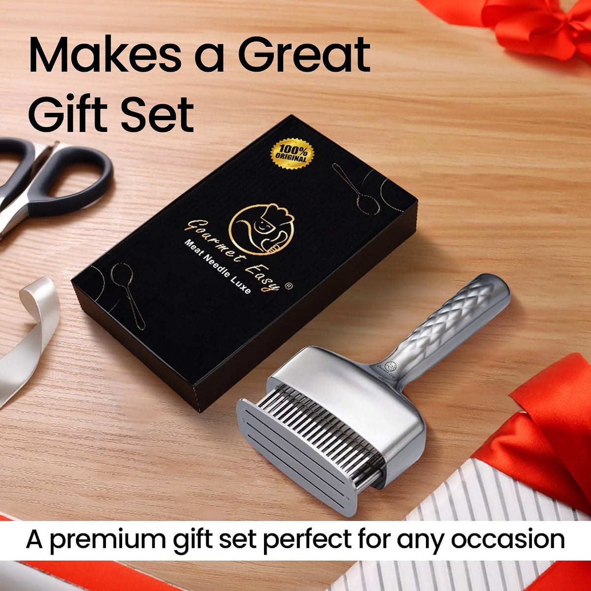 Gourmet Easy Meat Tenderizer Tool with 60 Sharp Blades & Non-slip Handle