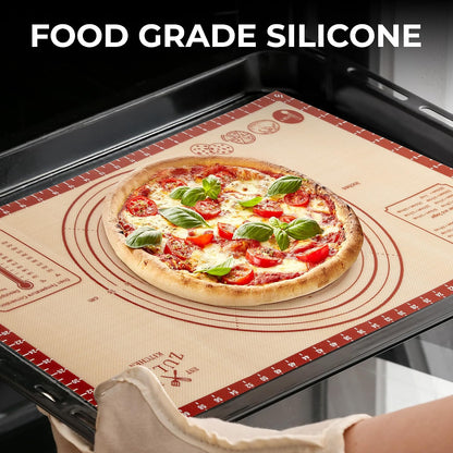 Zulay Kitchen Silicone Baking Mat – 16.5"×11.6" BPA-Free Reusable Baking Sheet, Heat Resistant 480°F – Non-Slip Border, Perfect for Cookies, Bread, Pastries & Oven Use - (Dark Gray)