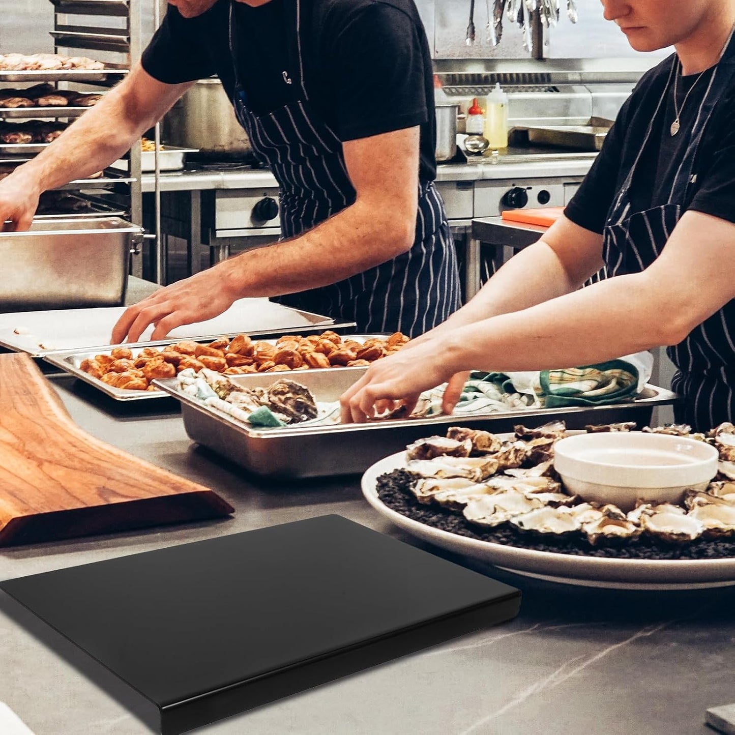 TOYANDONA Non-slip Acrylic Cutting Board 43x28cm Black 3mm Kitchen Chopping Mat for Fruits, Vegetables, and Meat Food Preparation