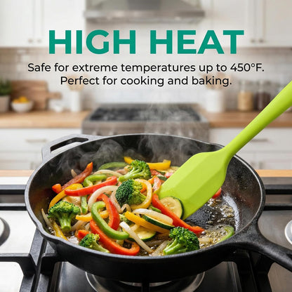4 Pcs Silicone Spatula,Food Grade Rubber Spatula, Spatulas Silicone Heat Resistant, Used for Baking, Cooking, non Stick, Dishwasher Safe, BPA Free(26.8cm/10.55Inch)