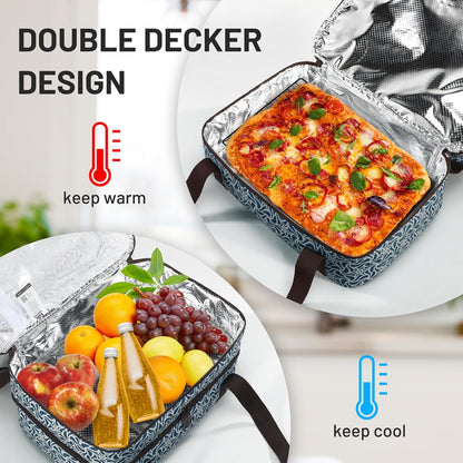 MIER Insulated Casserole Carrier for Hot or Cold Food Thermal Food Carrier Bag for Lasagna Potluck Parties Picnic Cookouts, Fits 9"x13" Baking Dish/Foil Pan, Red