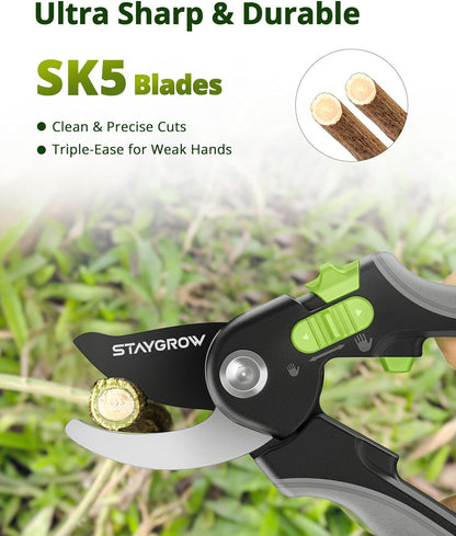 2pcs 6.5" Pruning Shears for Gardening Ultra Sharp Garden Scissors