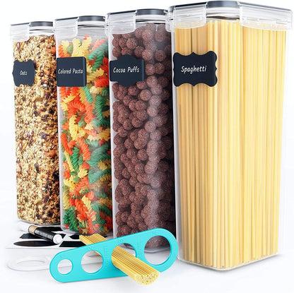 Chef's Path Airtight Food Storage Containers with Lids, 24 pcs (Teal Color) Plastic Kitchen and Pantry Organization for Dry Food, Flour and Sugar, BPA Free