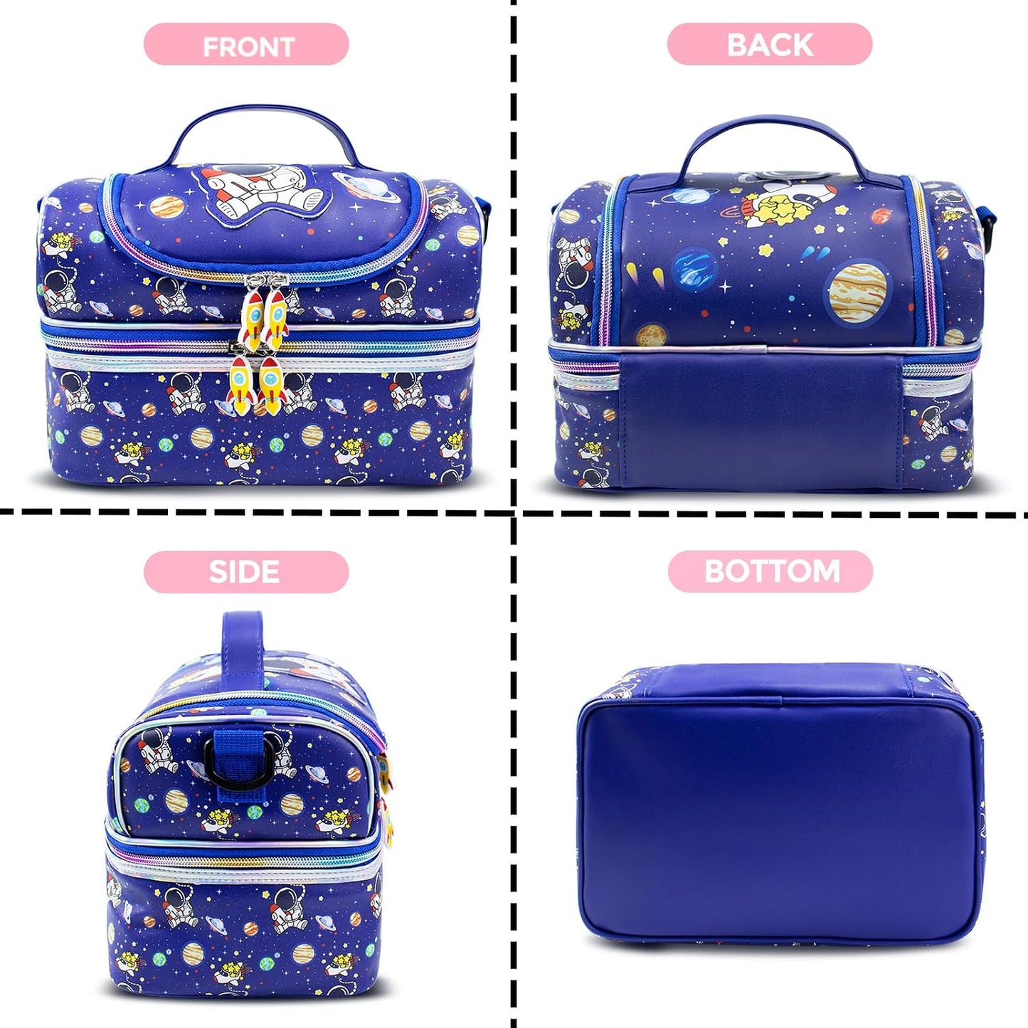 RLGPBON Lunch Bag Kids,Boys Lunch Box,Space Lunch Bag Toddler Teen Boys,School Daycare Cute Travel bags