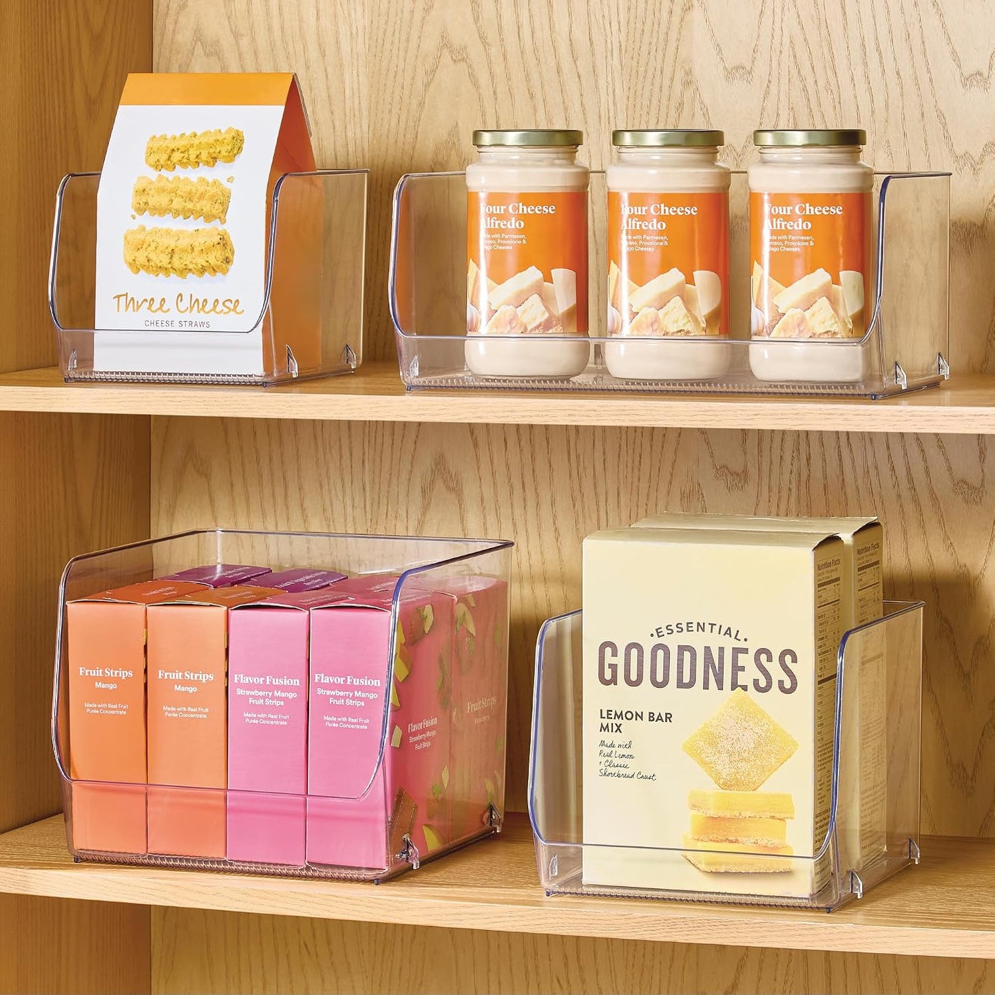 iDesign Open-Front Storage Bin - All-Purpose Bin for Kitchen, Bathroom, or Office - Clear - Made in USA