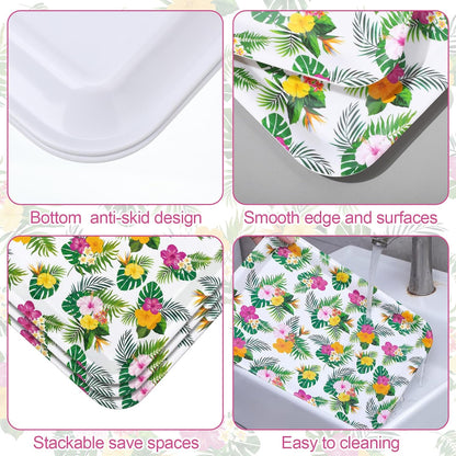 Vesici 3 Pcs Cherry Bow Serving Trays 13 x 10 Inch Pink Bow Cherry Melamine Platters Reusable Rectangular Serving Dishes for Coquette Wedding Baby Shower Birthday Party Sharing Snack Fruit Dessert