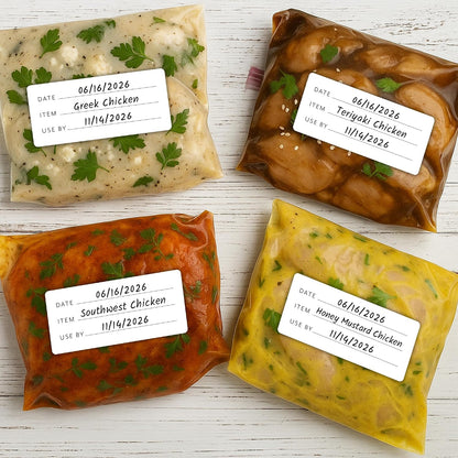 SAVVY & SORTED Expiration Date Pantry Labels, 160 Waterproof Food Expiration Date Label for Containers, Kitchen Stickers for Food Freshness, Use by Meal Prep Labels, Best By Write On Labels