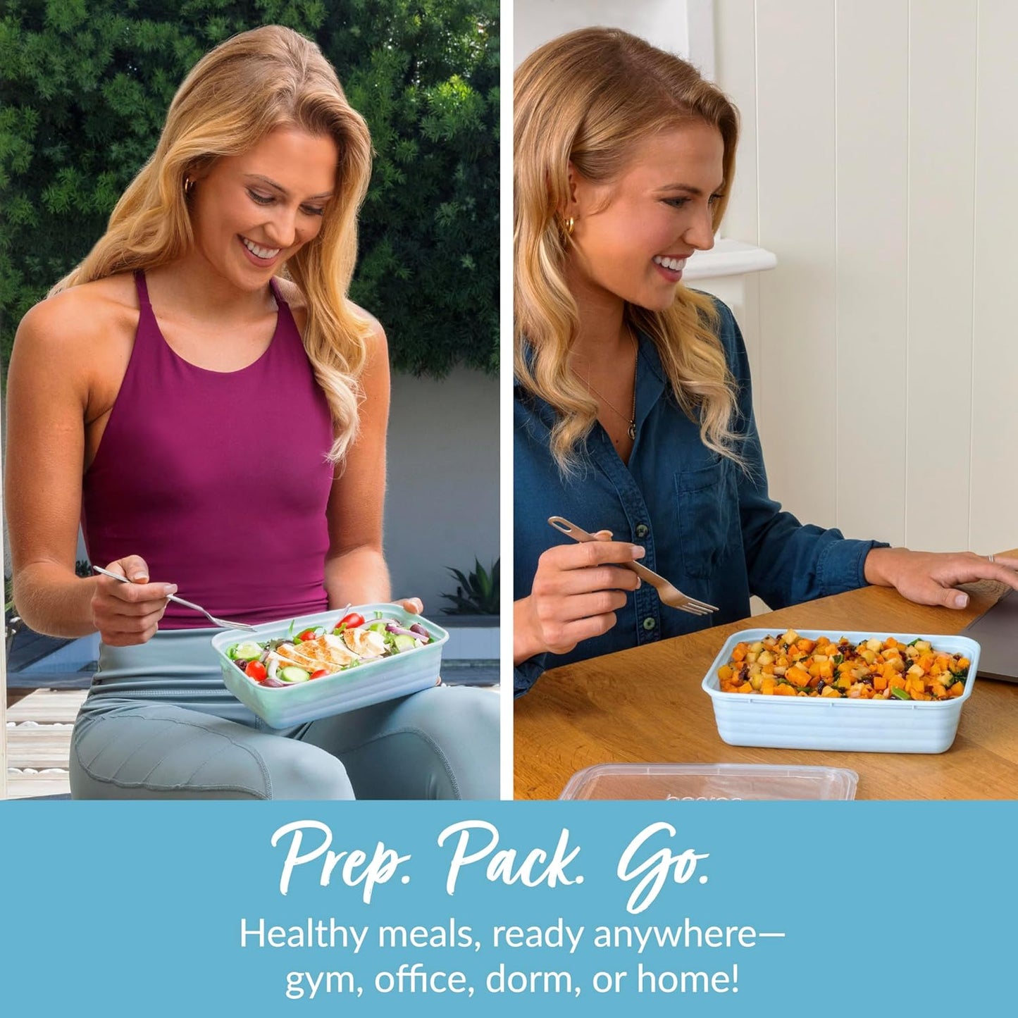 Bentgo Prep - 20-Piece 1-Compartment Reusable Meal Prep Containers with Lids, PFAS & BPA Free Materials, Durable, Microwave, Freezer, & Dishwasher Safe To Go Food Storage (Gold)