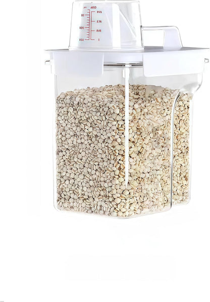 Airtight Food Storage Canisters with Measuring Cup - Ideal for Cereal, Flour & Sugar | Kitchen Pantry Organization Containers, Dry Food Storage (2800ml)