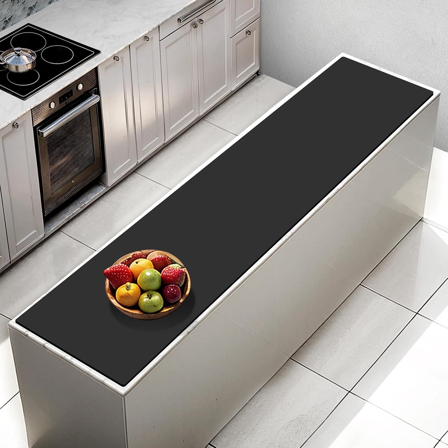 AECHY Extra Large Silicone Mat 78.74”x19.69”x0.08”, Multipurpose Silicone Mat Thick Heat Resistant Mat Shipped Rolled Up Kitchen Counter Mat Nonslip Silicone Mats for Kitchen Counter Translucent