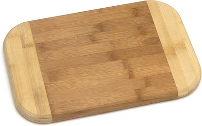 Lipper International Bamboo Wood Two-Tone Kitchen Cutting and Serving Board, Small, 7 3/4" x 6" x 1/4", Set of 2