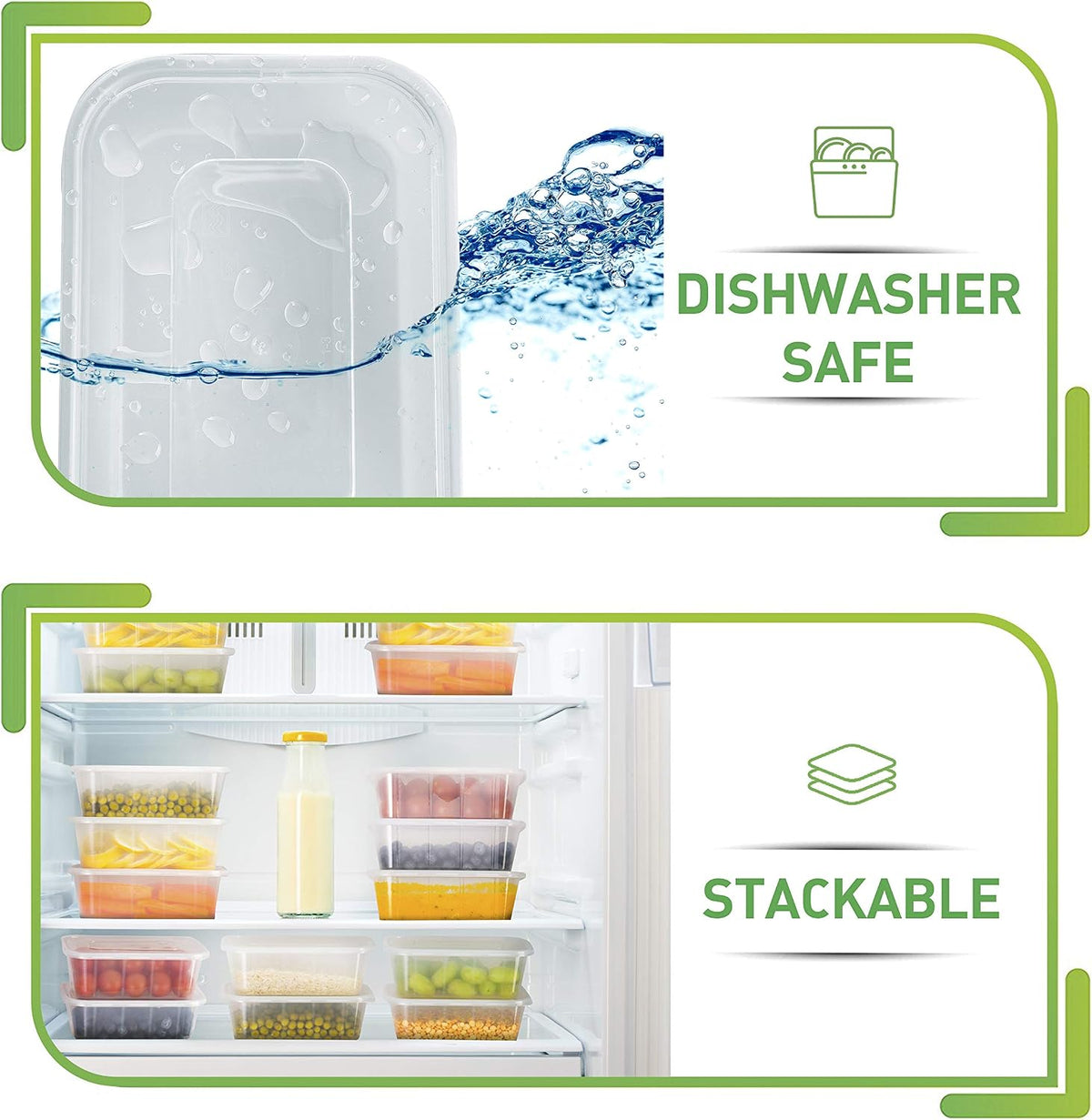 Prep Naturals 50 Pack Meal Prep Containers Reusable | BPA-Free Meal Prep Containers - Airtight Lids, Microwave, Freezer & Dishwasher Safe (50-Pack, 25 oz)