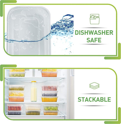 Prep Naturals 50 Pack Meal Prep Containers Reusable | BPA-Free Meal Prep Containers - Airtight Lids, Microwave, Freezer & Dishwasher Safe (50-Pack, 25 oz)