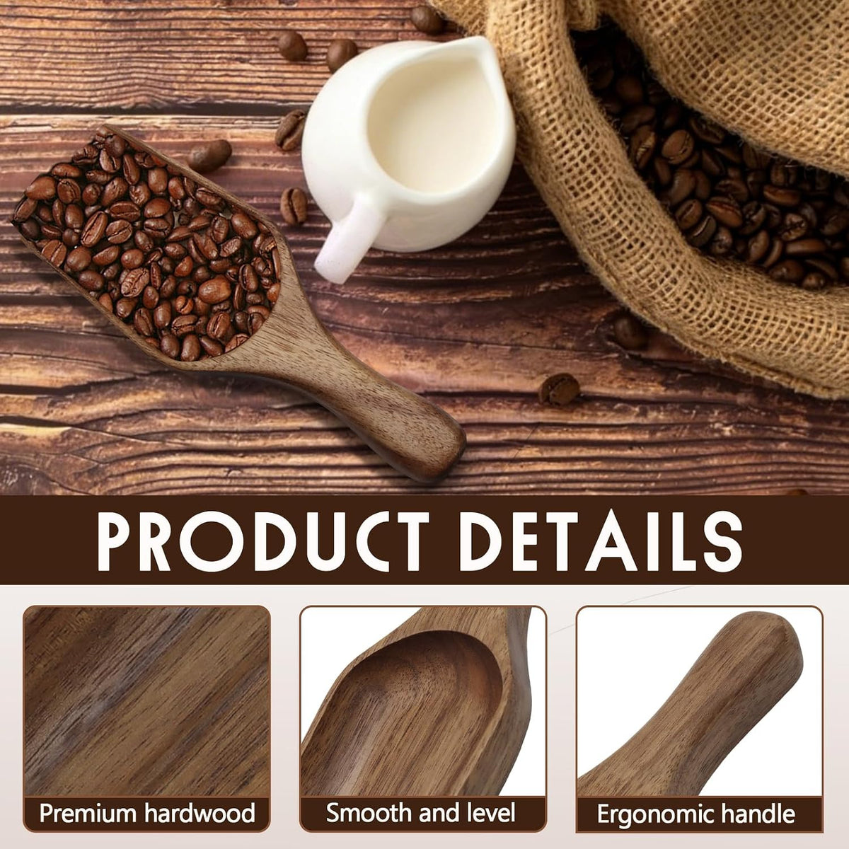 Wooden Coffee Scoop, 6.3 Inch