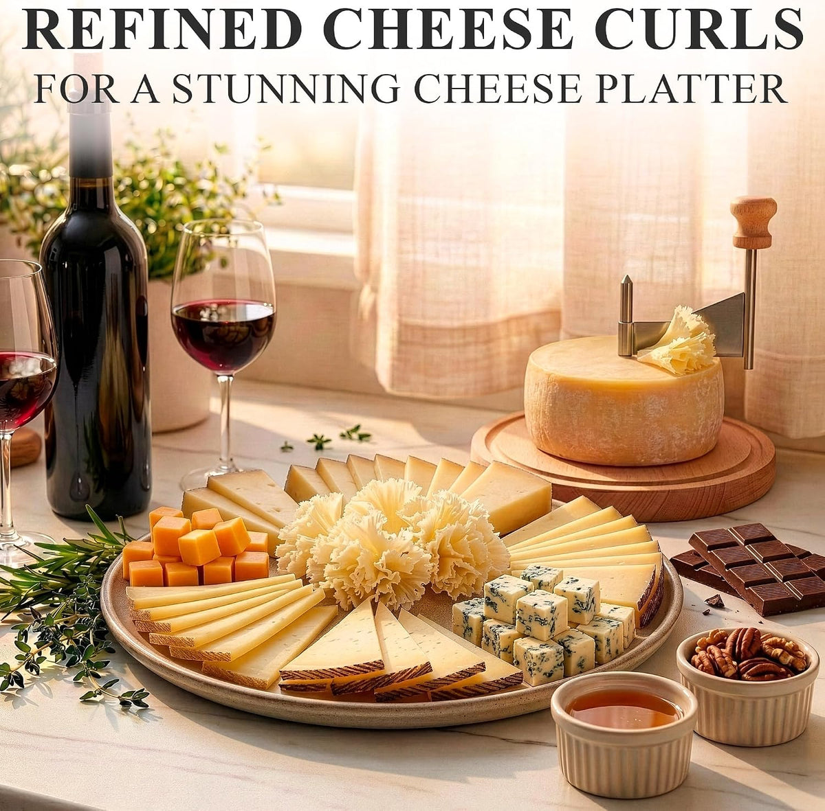 Cheese Curler for Making Rose-Shaped Cuts, Stainless Steel Blade