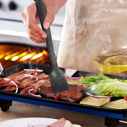Silicone Marbled Spatula Set of 6, Black | 446F Heat-Resistant, One-Piece Steel Core, Non-Stick, Dishwasher Safe