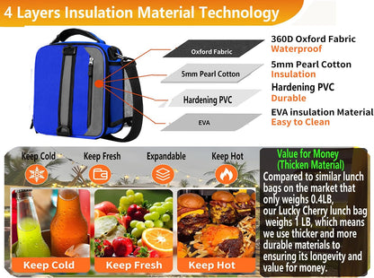 Lunch Box Insulated Lunch bag for Men Teen Kids Boys Adult Portable Stylish Small Lunchbox Special Design for Working Office school Picnic