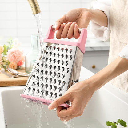Spring Chef Stainless Steel XL Cheese Grater for Kitchen, Green