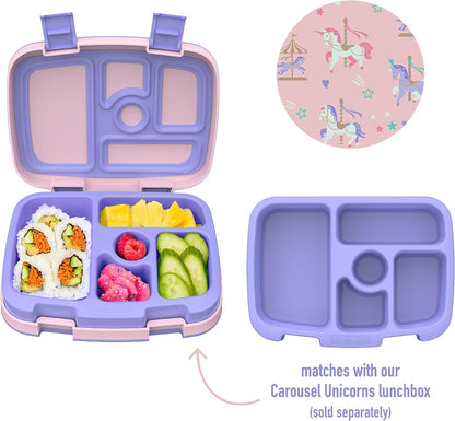 Bentgo® Kids Prints Tray with Transparent Cover - Reusable, BPA-Free, 5-Compartment Meal Prep Container with Built-In Portion Control for Healthy Meals At Home & On the Go (Mermaids in the Sea)