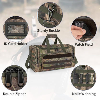 Tactical Pistol Range Bag, Gun Range Bag for Handguns, Shooting Duffle Range Pistol Bag with 6X Magazine Slots, Extra Pockets for Ammo and Essentials