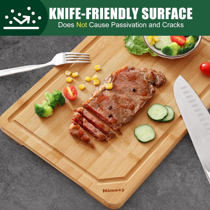 Homaxy Extra Large Bamboo Cutting Boards for Kitchen, 18x12.5" Wood XL Cutting Board with Juice Groove, Butcher Block Wooden Chopping Board for Kitchen, Meat, Cheese, Fruit & Vegetables - Pre Oiled