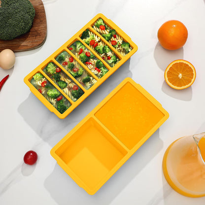 4-Pack Silicone Freezer Trays with Lid,2*【2 Large 2-Cup(500ml)&6 Small 1/2-Cup(125ml)】Soup Freezer Container Molds,Ice Cube Tray For Meal Prep&Freezing Soup,Stews,Sauces,Oven&Dishwasher-Safe