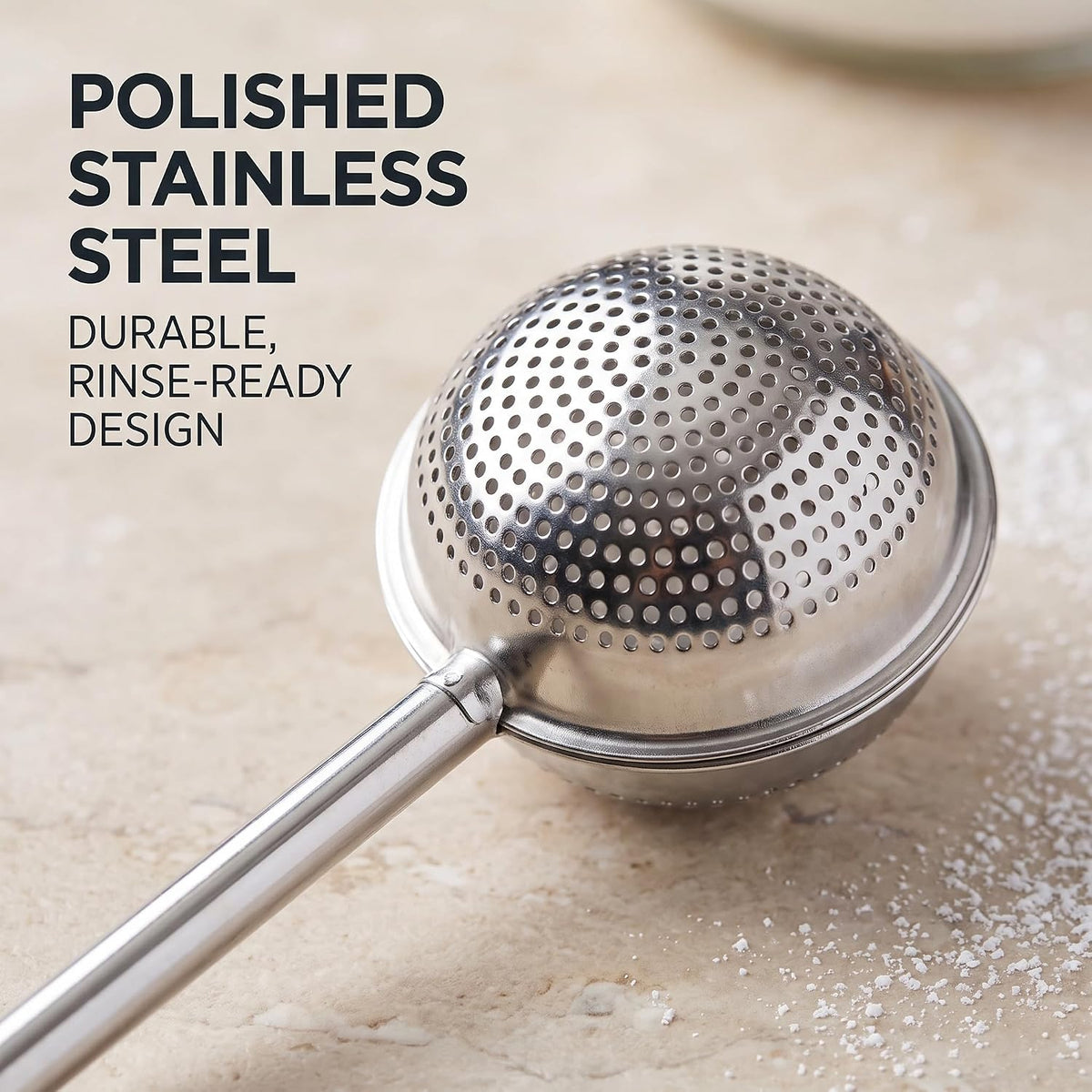 Silver 304 Stainless Steel Flour Powder Filter Spoon, Baker Dusting Wand For Sugar Flour Spices, Flour Sugar Powder Spoon Kitchen Tools, Baking Sifters Baking Tools and Accessories, Baking Sifters