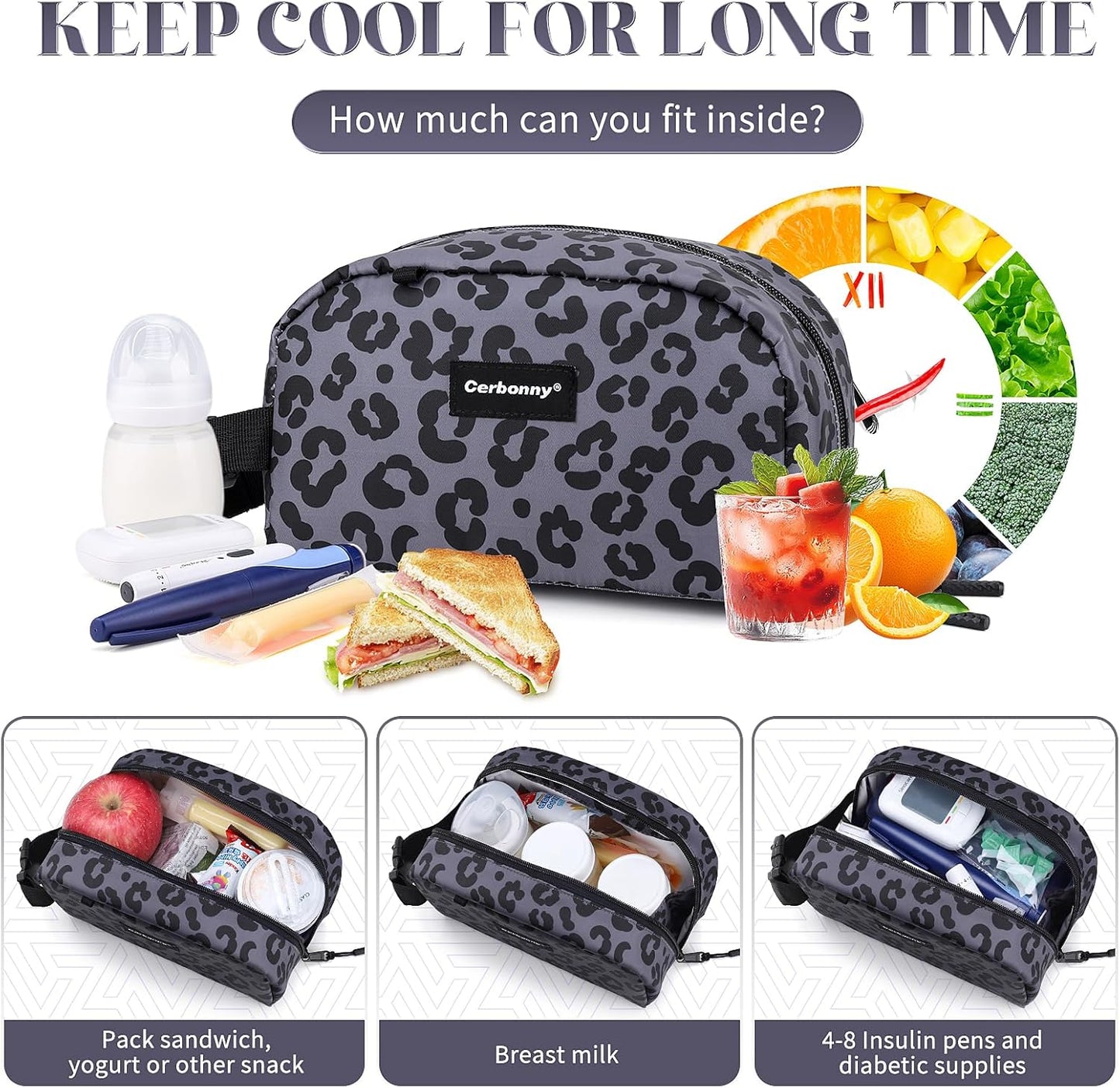Cerbonny Freezable Cooler Bag for Work/School Travel - Mini Insulated Bag Fit For Yogurt