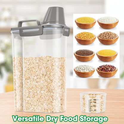 TBMax Rice Container 10 Lbs, Cereal Container Oatmeal Storage, Airtight Food Dispenser with Easy-pouring Spout & Handy Cup for Flour Grain Beans, Pet Dog Cat Bird Food Storage Container