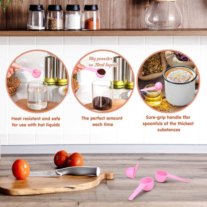 Meanplan Plastic Tablespoons Measuring Spoons, Pink