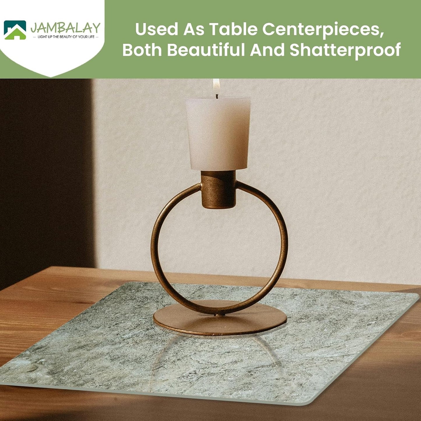 JAMBALAY Tempered Glass Cutting Boards for Kitchen, Gold 12"x8" & 16"x12" Glass Cutting Board Set with Marble Design, With Non Slip Foot, Shatter and Heat Resistant, Dishwasher Safe