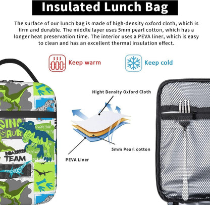 Black Cat Reusable Lunch Box Food Bag Insulated Lunch Bag for Teenage Boys Girls School Beach