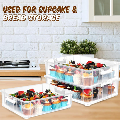 Teenyyou 36 Cupcake Carrier 2-Layer with Lid Handle, Party Container