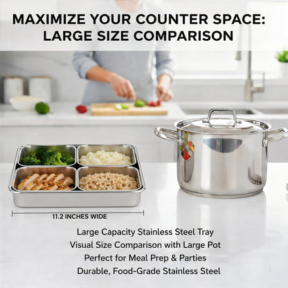 Stainless Steel Yakumi Pan, Yakumi Pans, Yakumi Mise En Place, Mise En Place Containers, Japanese Food Container, Condiment Containers, Multi Compartment Food Containers (8 Compartment)