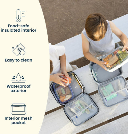 Tiny Twinkle Insulated Lunch Box for Girls and Boys | Durable and Reusable for School & Travel | Ages 3 and Up | Waterproof and Easy to Clean | PFAs and BPA Free（Boho Rainbow）