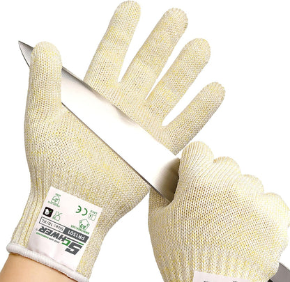 Schwer SlicePro ANSI Cut Resistant Gloves, Food Grade Cutting Glove for Kitchen Food Prep, Mandoline Gloves for Meat Cutting, Oyster Shucking, Fish Fillet Processing, PR1501-G, L