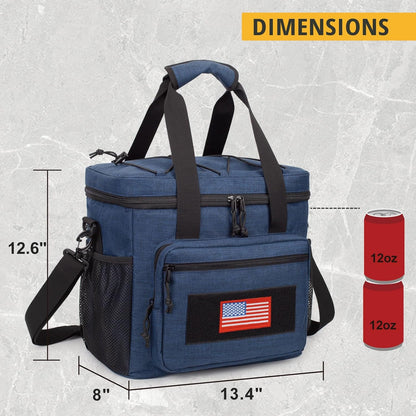 Lunch Box for Men, Tactical Lunch Bag MOLLE Webbing Leakproof Insulated Lunch Cooler Women Adult Meal with Adjustable Shoulder Strap Lunch Pail (Blue)