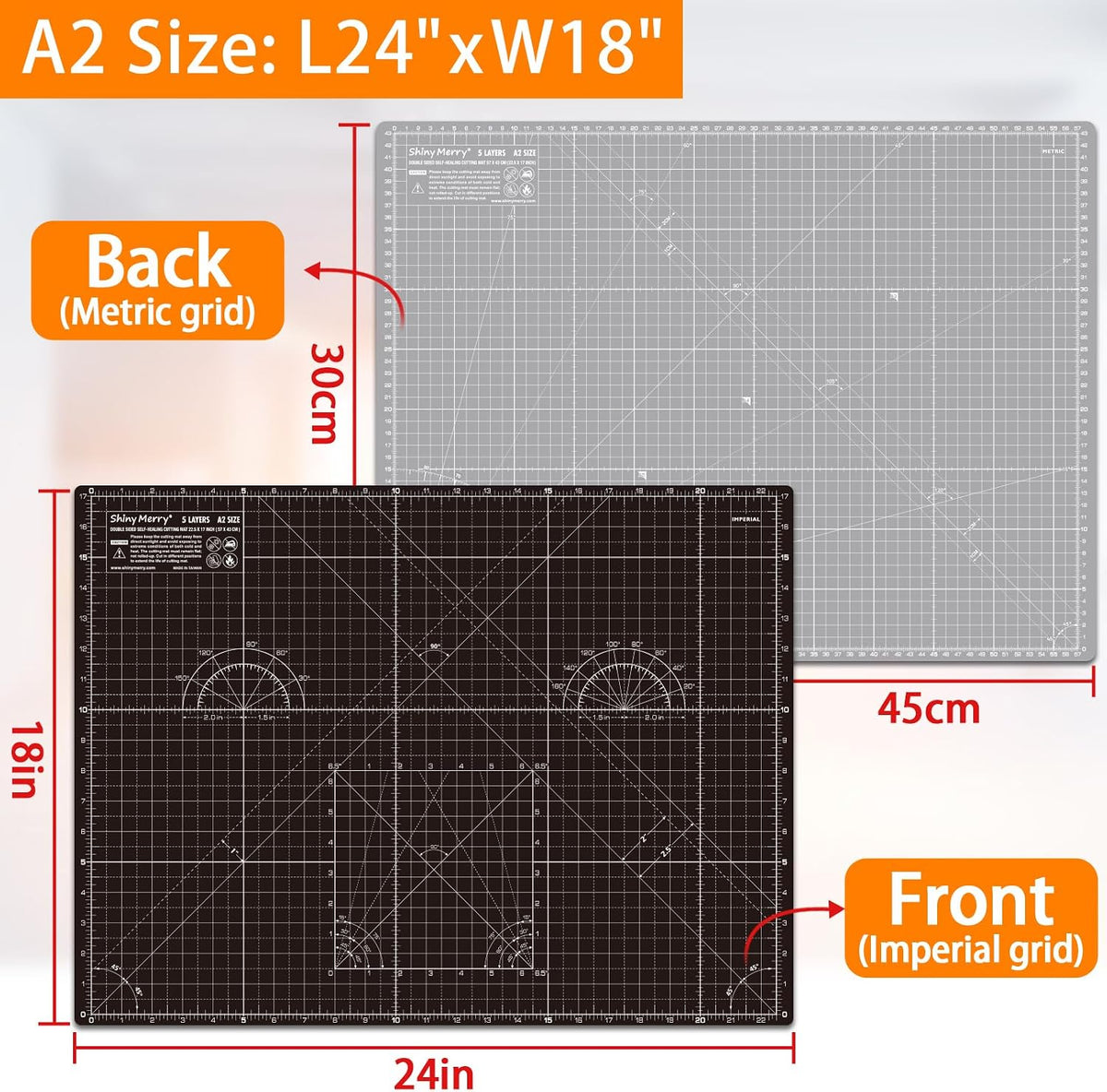 Self Healing Cutting Mat A3 12"x 18" Double Sided Pink Mat