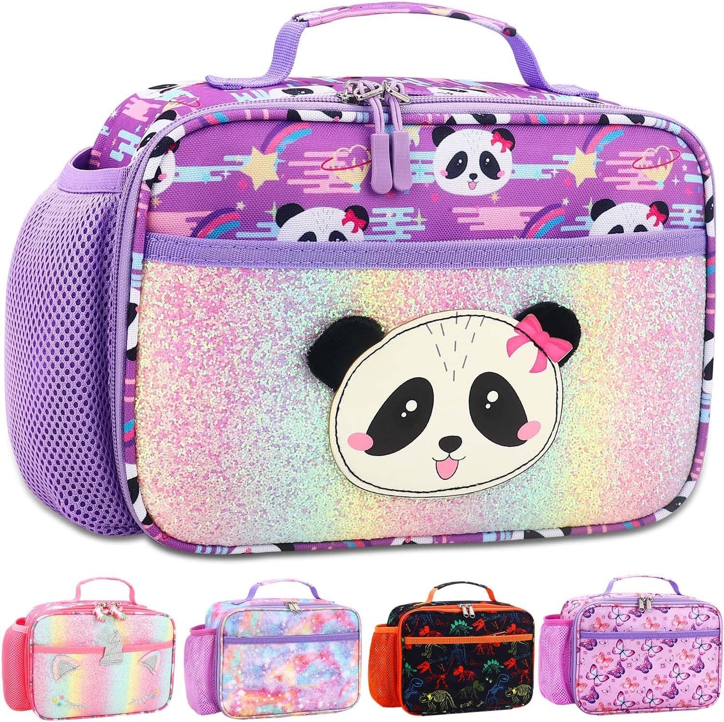 RHCPFOVR Kids Lunch Bag - Insulated Lunch Box for Boys Girls,Washable Lunch Bag and Reusable Toddler Leak-proof Lunchbox for School and Daycare - Colors A