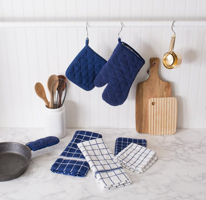 DII Basic Terry Collection Quilted 100% Cotton, Pan Handle, Nautical Blue