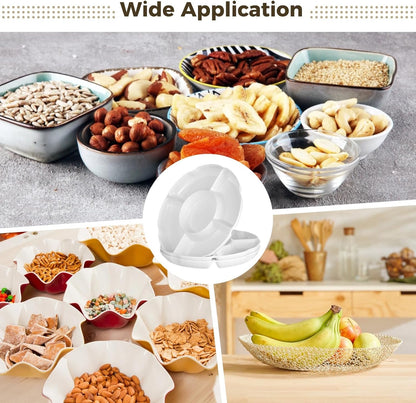 Homaisson 3 Pcs Divided Serving Trays - 13 Inches Unbreakable Chip & Dip Platter, Melamine Snack Serving Tray with Compartments,Dishwasher Safe for Party, Fruits, Veggies, Candy, Snack, Dessert