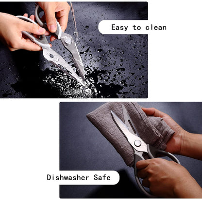 Kitchen Scissors for Food Heavy Duty, All Purpose Kitchen Shears that Come Apart Dishwasher Safe, Sharp Stainless Steel Cooking Scissors for Meat, Poultry, Fish (Grey)