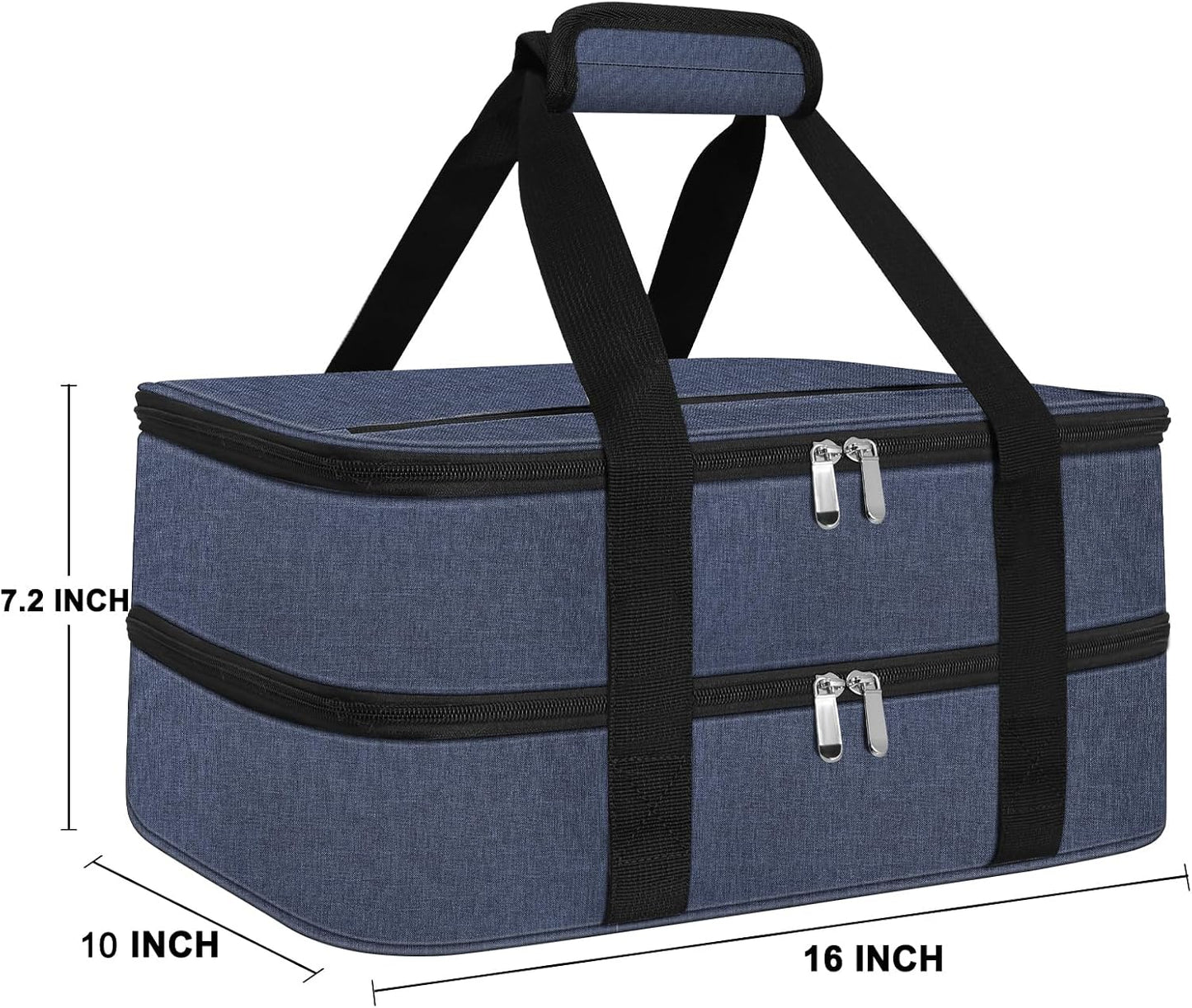 esouler Insulated Casserole Carrier - Casserole Carriers for Hot or Cold Food - Lasagna Lugger Dish Carrier, Thermal Lunch Bag for Potluck Parties, Picnic, Travel, Fits 9" x 13" Baking Dish, Grey