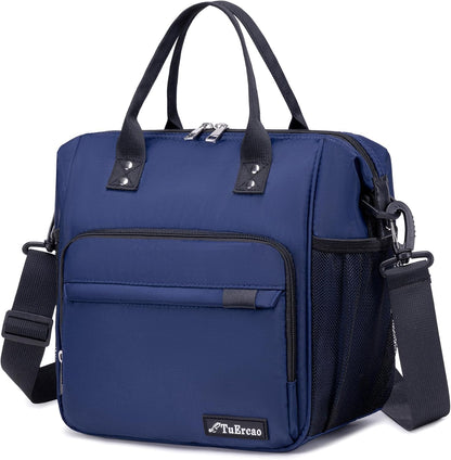 TuErCao Small Lunch Bag Lightweight Insulated Lunch Box for Women Work Portable Soft Cooler for Picnic Travel Road Trips, Loncheras para Mujer, Black