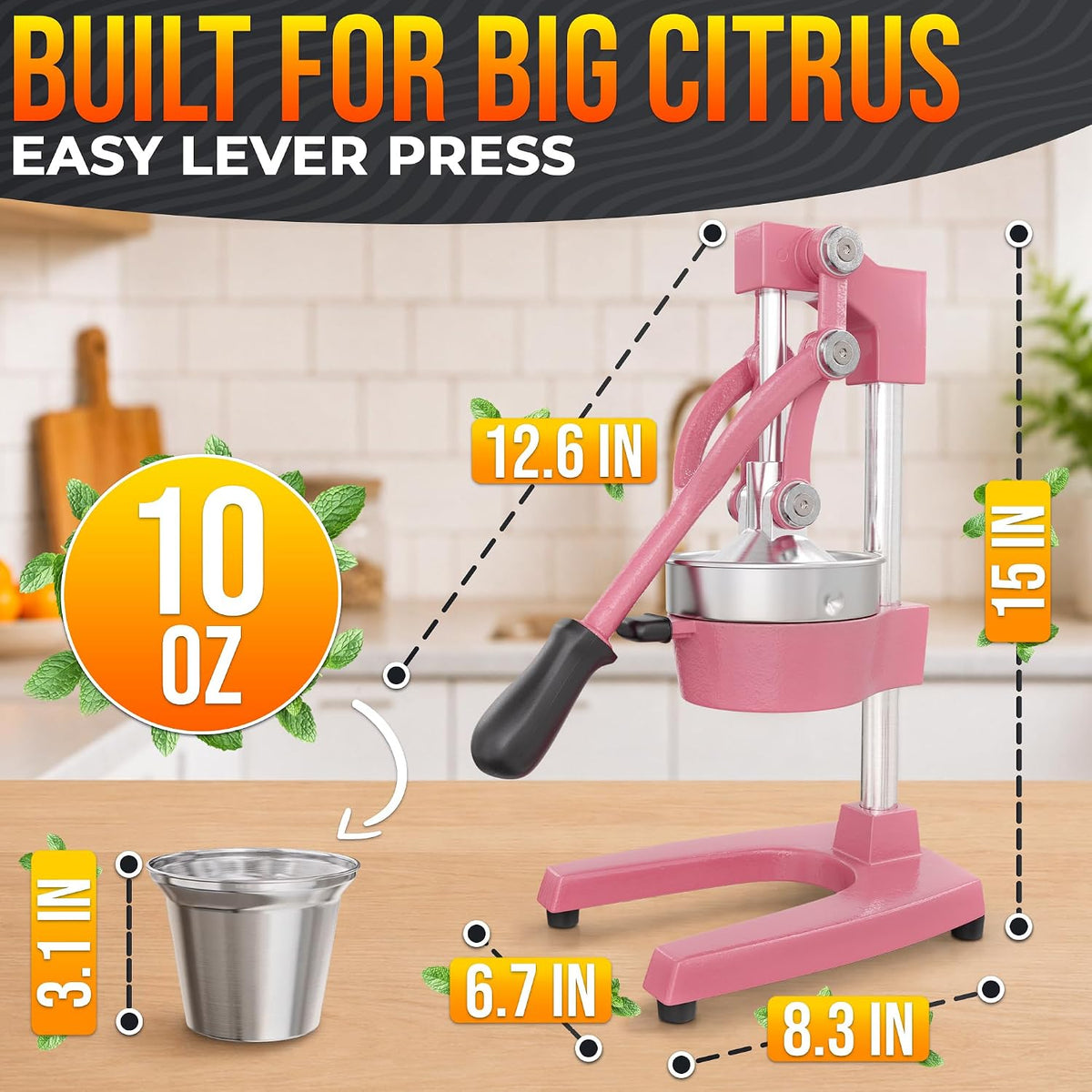 NADOBA Lemon Squeezer and Lime Squeezer, Max Extraction Citrus Hand Juicer