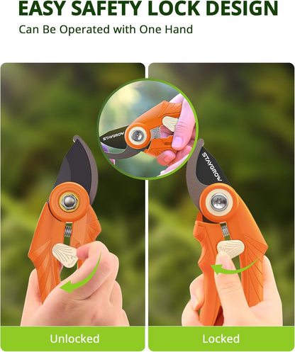 2pcs 6.5" Pruning Shears for Gardening Ultra Sharp Garden Scissors