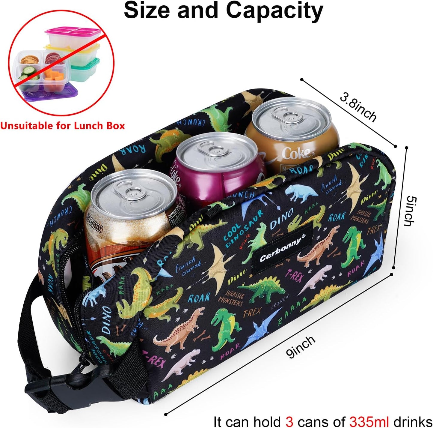 Cerbonny Freezable Cooler Bag for Work/School Travel - Mini Insulated Bag Fit For Yogurt