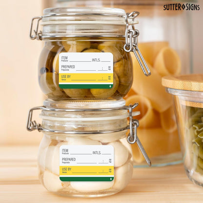 600pcs Shelf Life Labels for Food Rotation | Food Prep Use by Labels with Removable Adhesive, 300 per Roll 2" x 3" (Pack of 2)